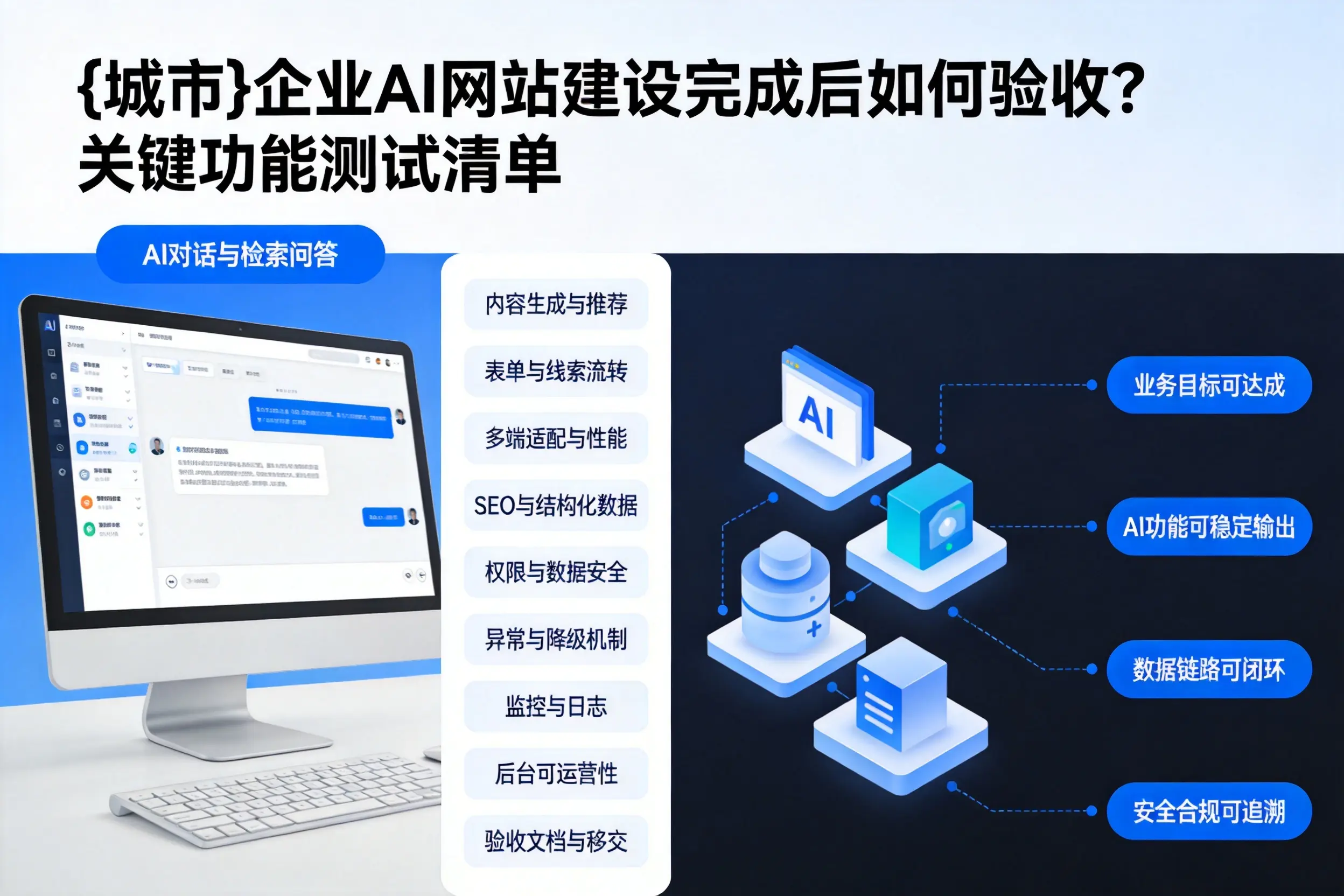 兴安企业AI网站建设完成后如何验收？关键功能测试清单